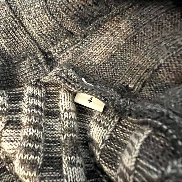 SANDRO Moria Wool Gray colorblock patchwork Sweater sophisticate preppy women XL - Picture 11 of 13